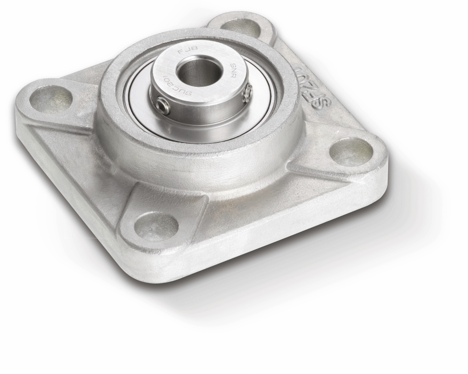 Paliers auto-aligneurs inox applique à quatre trous avec Lubsolid Sentinel série SUCF SNR