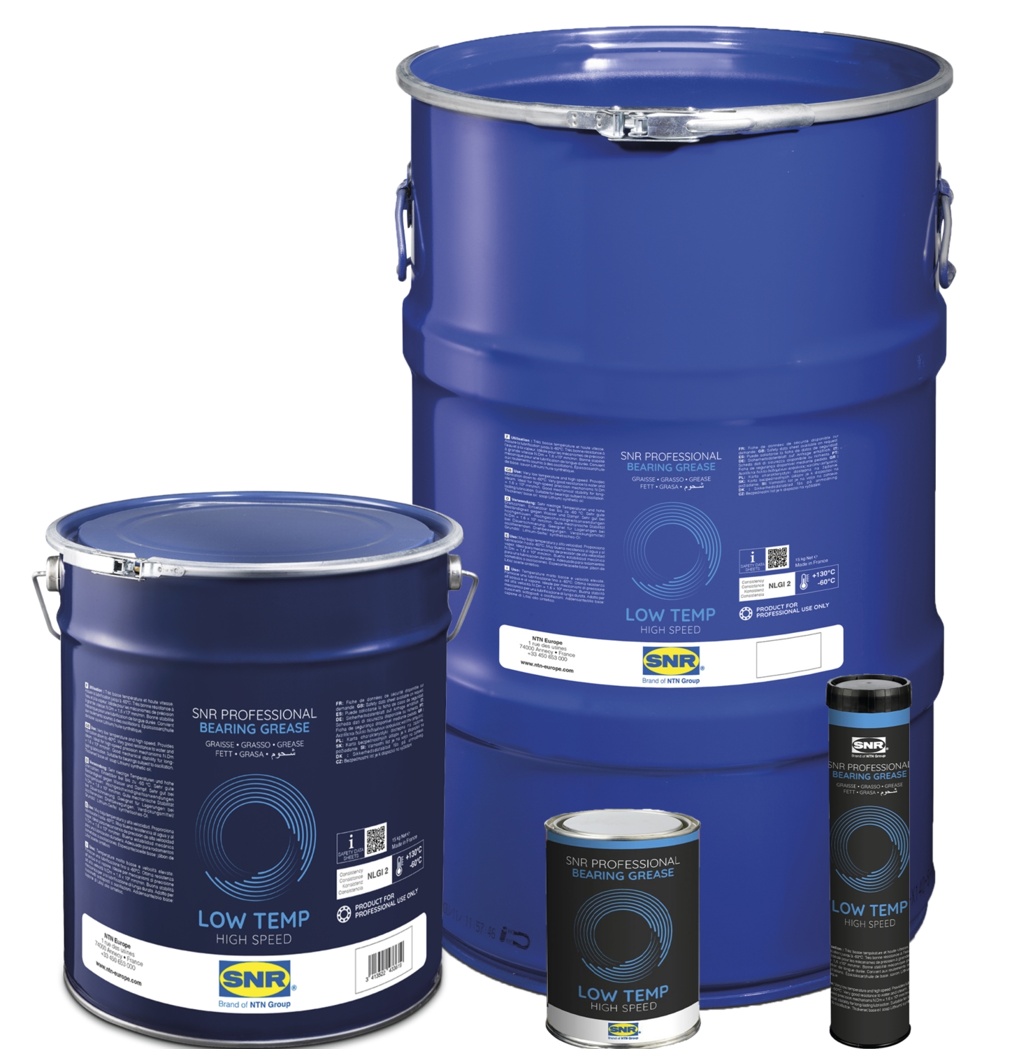 Graisse basse température vitesse élevée huile de base lithium / synthétique viscosité 18