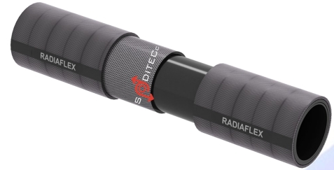 Durite Radiaflex revêtement EPDM impression toilé noir Soditec