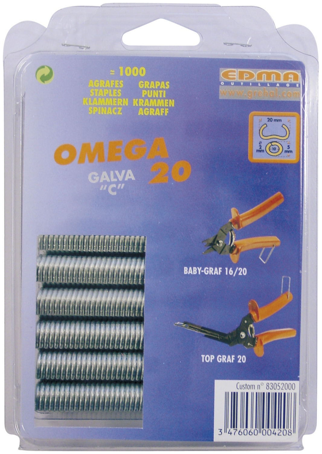 Agrafe Oméga galva Sofop Taliaplast
