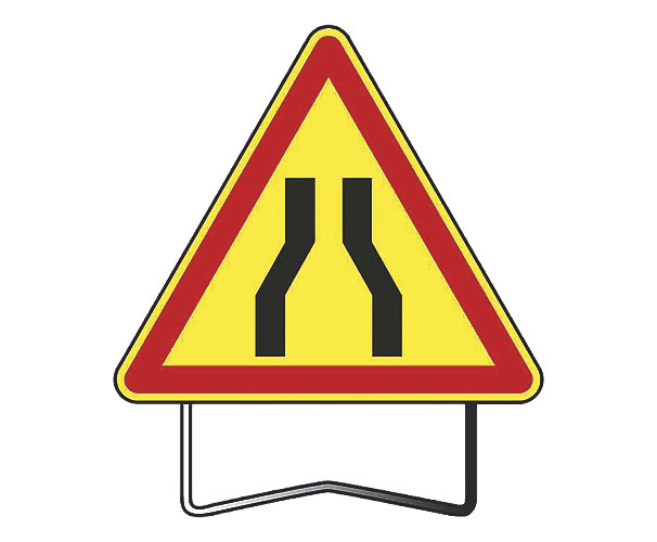 Panneau d'avertissement "chaussée rétrécie AK3" Sofop Taliaplast