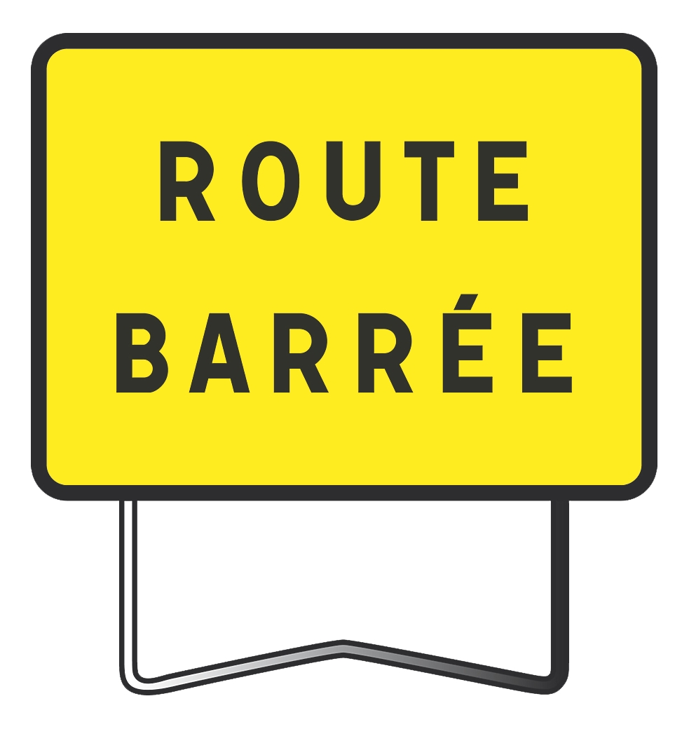 Panneau d'avertissement "route barrée KC1" Sofop Taliaplast