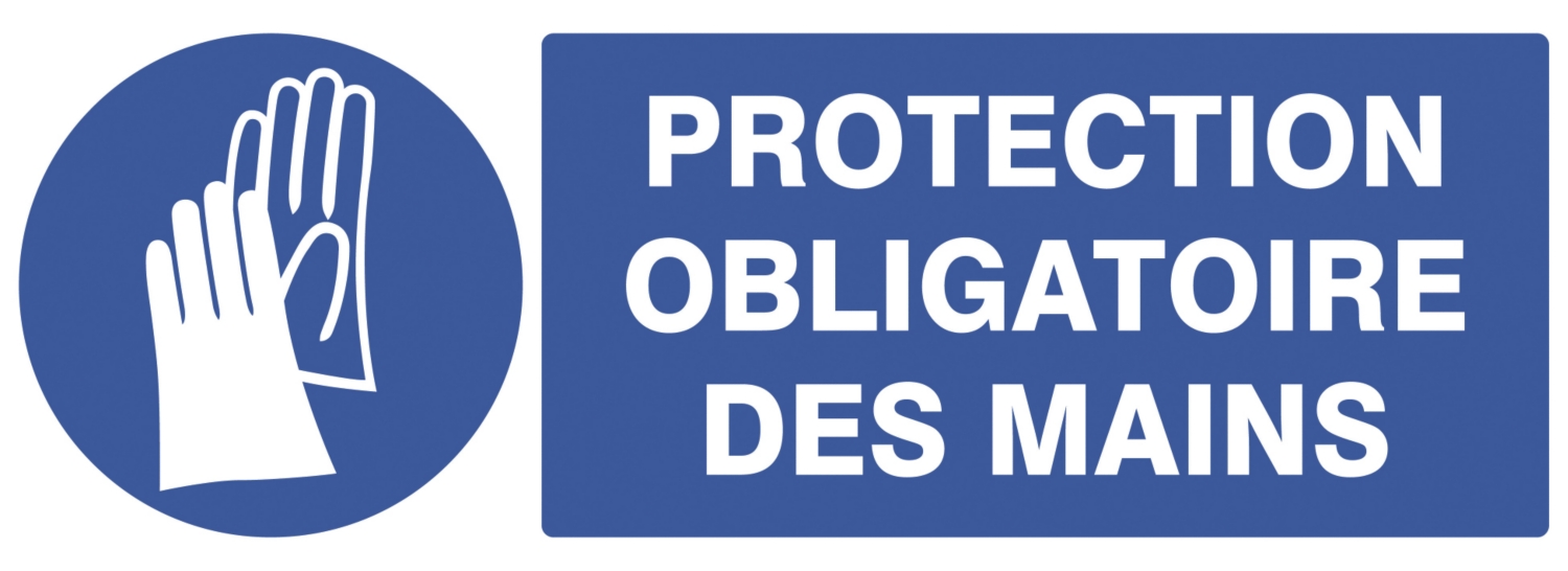 Panneau d'obligation "Port de gants de protection obligatoire" Novap