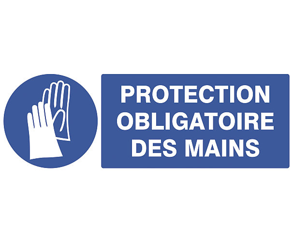 Panneau d'obligation "Port de gants de protection obligatoire" Novap