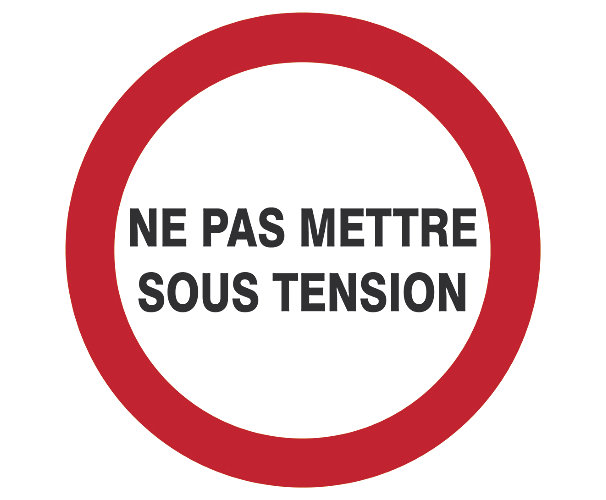Panneau d'interdiction "Ne pas mettre sous tension" Sofop Taliaplast