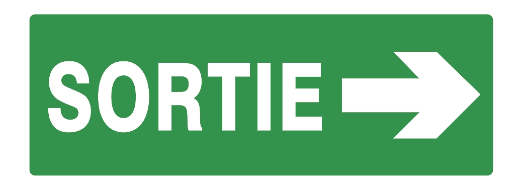 Panneau sortie flèche à droite Novap