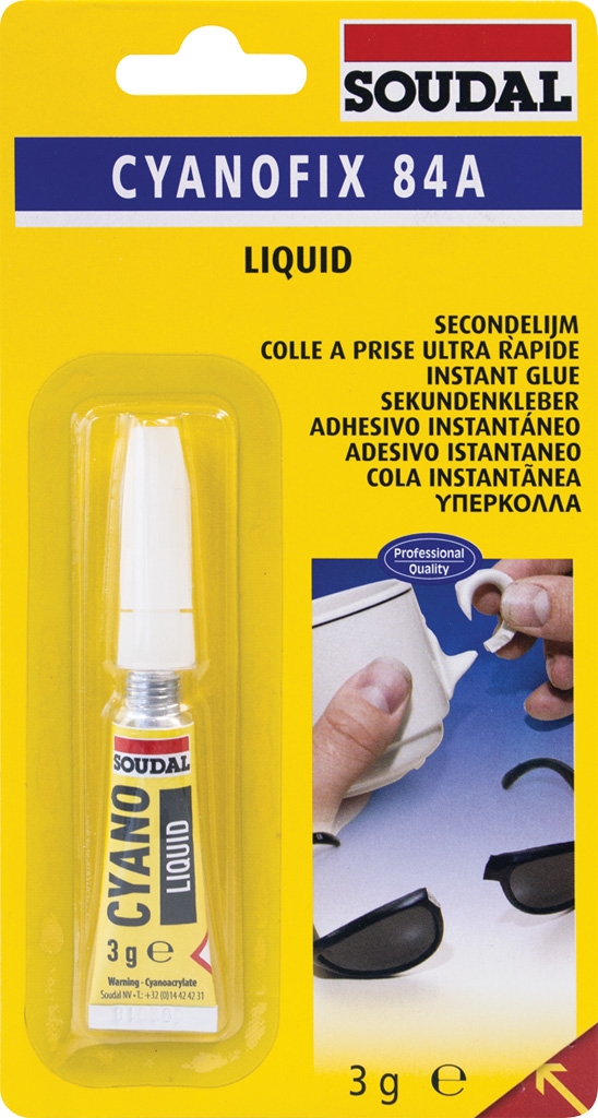 Colle cyanoacrylate 84A Liquide 3 g Soudal