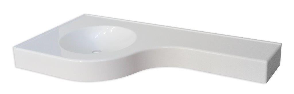 Plan vasque Virgule en Prismalite - D'angle Stratus