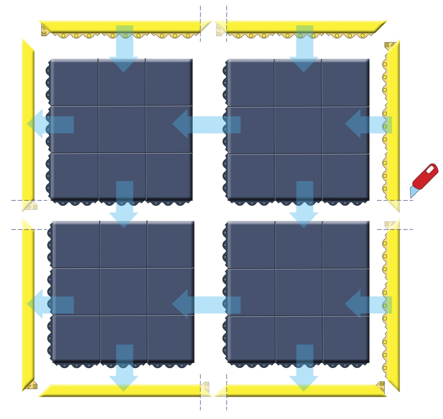 Bord biseauté «MD Rampe System» - Mâle Notrax