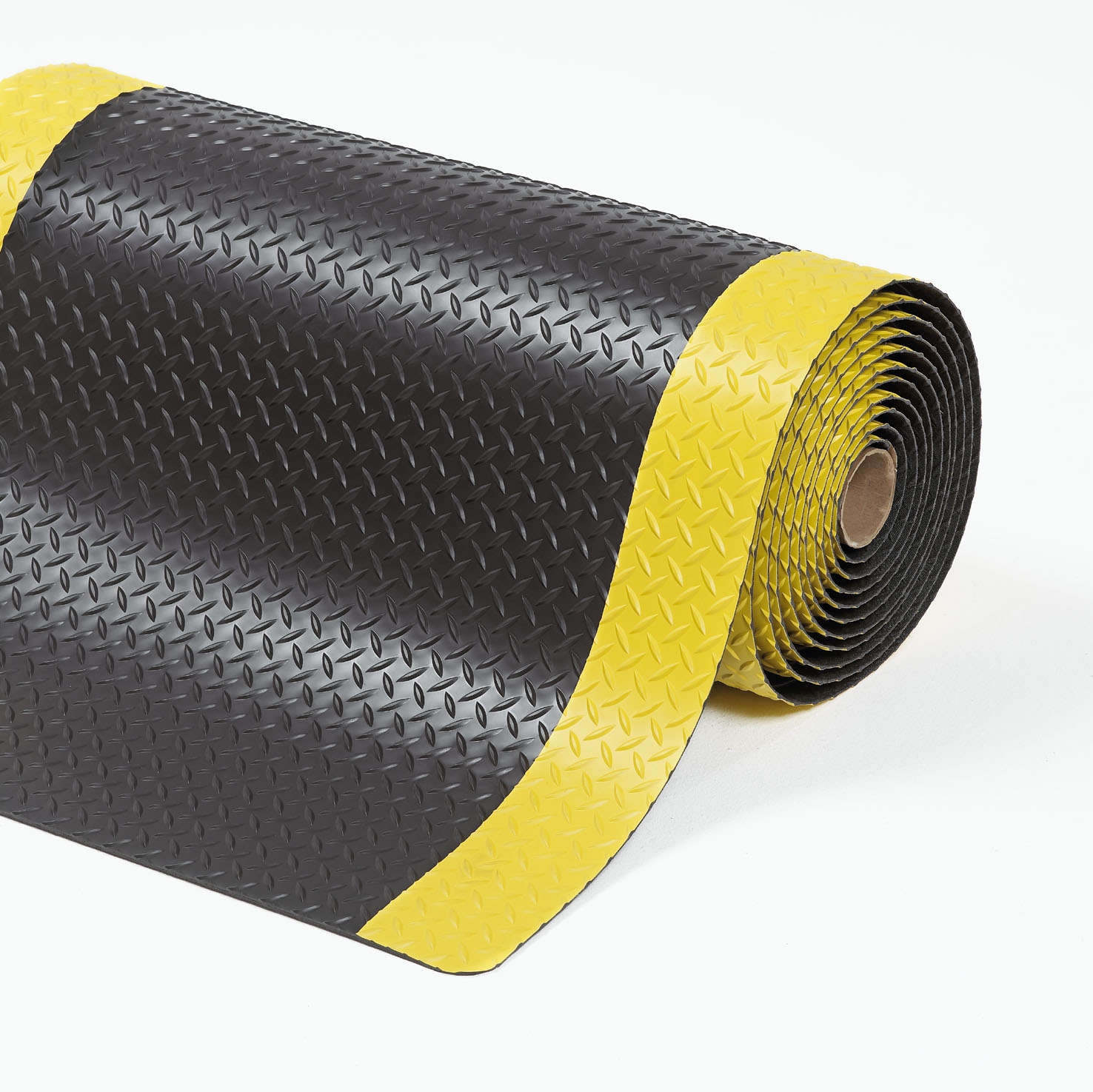 Tapis anti-fatigue Cushion Trax - Noir et bandes jaunes Notrax