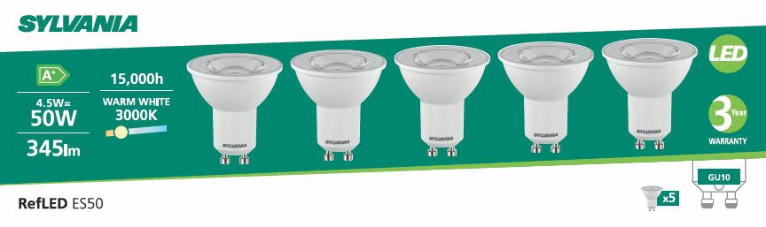 Pack de 5 lampes RefLED ES50 V3 Sylvania