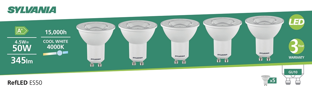 Pack de 5 lampes RefLED ES50 V3 Sylvania