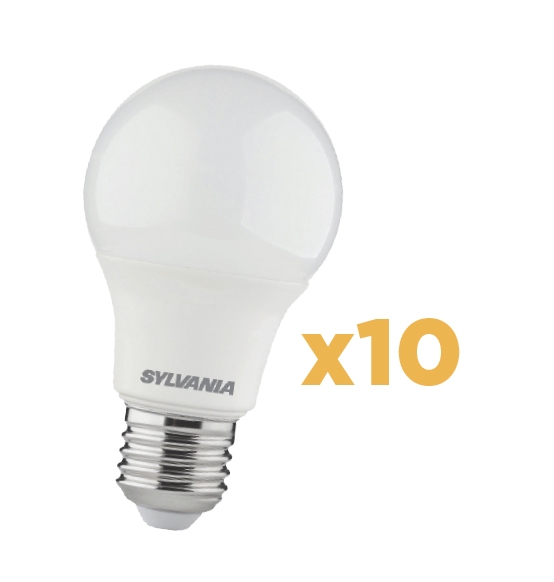 Pack de 10 lampes LED GLS A60 8 W 806 lm E27 Sylvania
