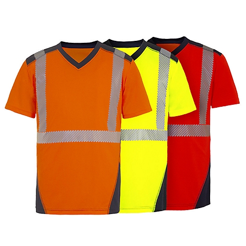 Tee-shirt Bali HV - Orange / Marine T2S