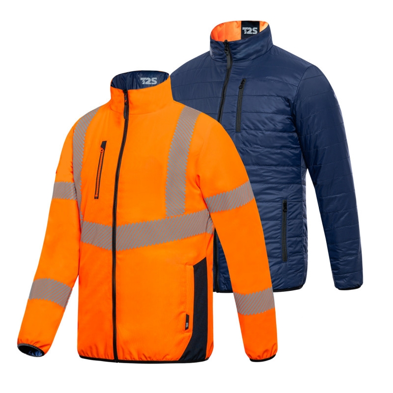 Blouson HV polyester mixte Yosemite orange / marine T2S