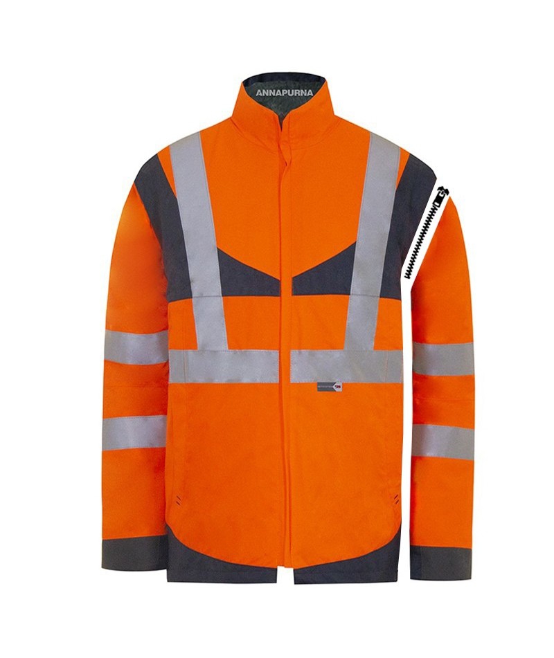 Parka 4 en 1 HV polyester mixte Annapurna 2 orange / marine T2S