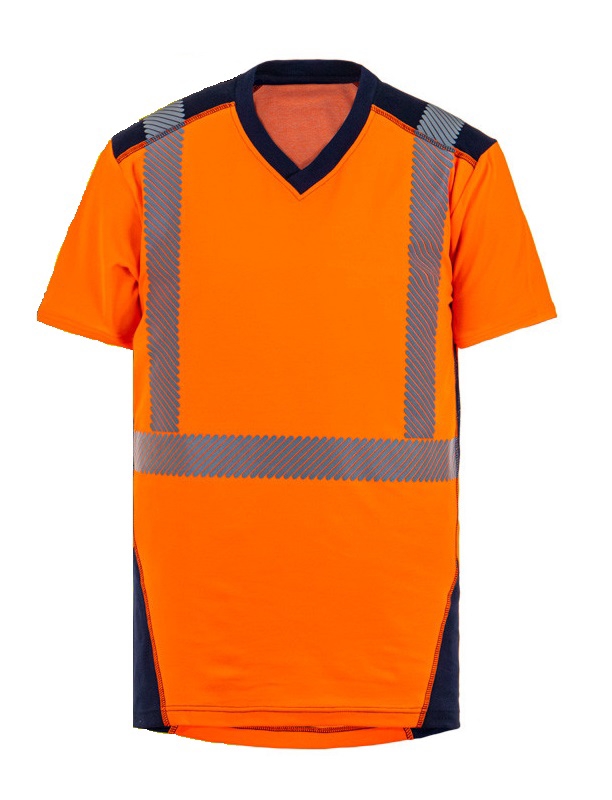Tee-shirt Jakarta HV - Orange / Marine T2S