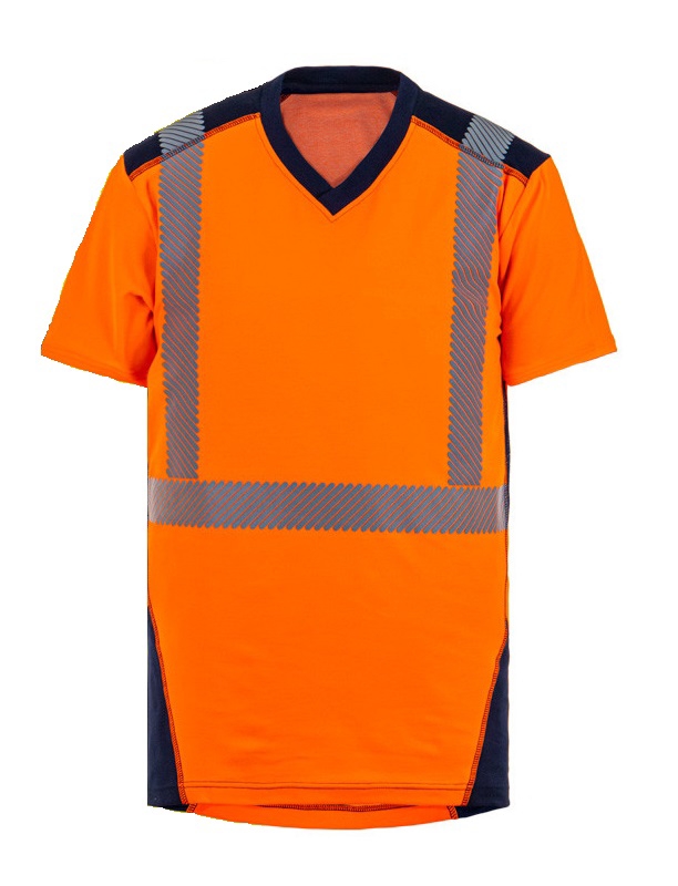  Tee-shirt Jakarta HV - Orange / Marine 