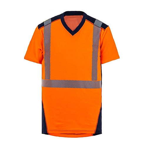 Tee-shirt Jakarta HV - Orange / Marine T2S