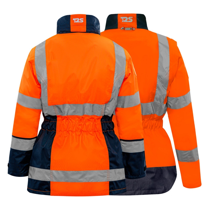 Parka HV polyester femme California Orange / Marine T2S