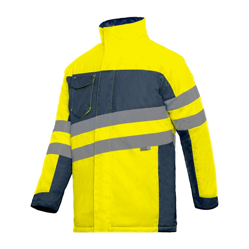Parka HV polyester mixte Kilimandjaro jaune / marine