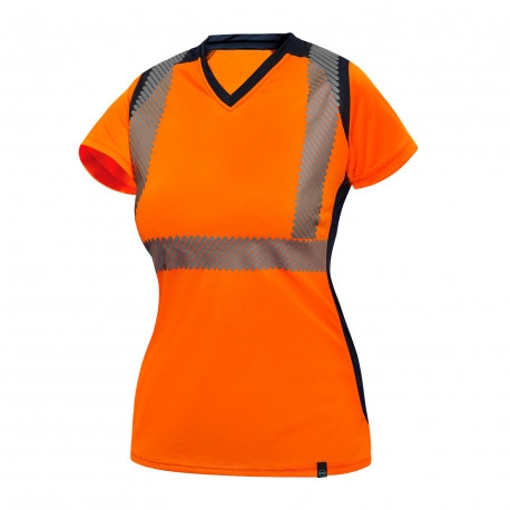 Tee-shirt HV femme thermorégulant 37.5 Bahia orange / marine T2S