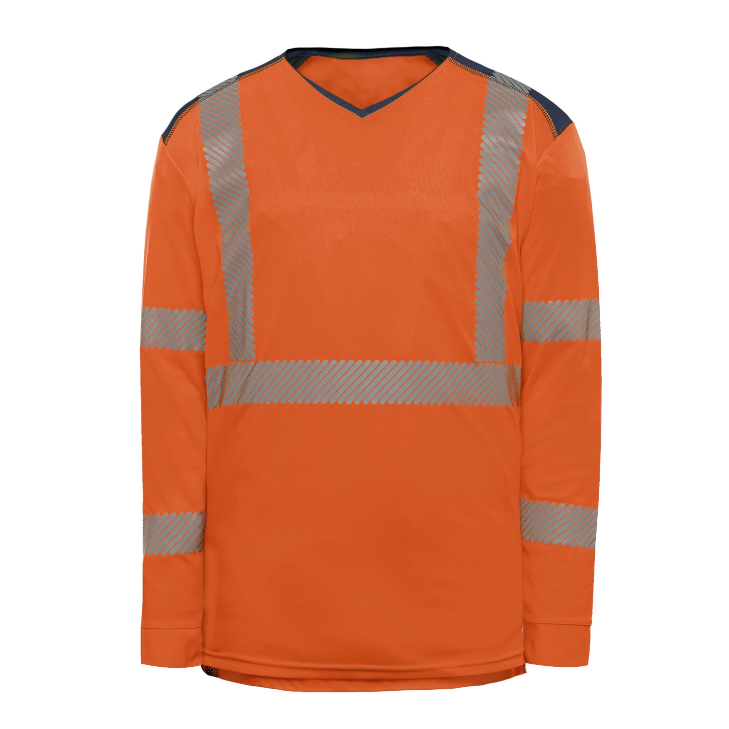 Tee-shirt HV thermorégulant 37.5 polyester homme Bélize manches longues orange / marine T2S