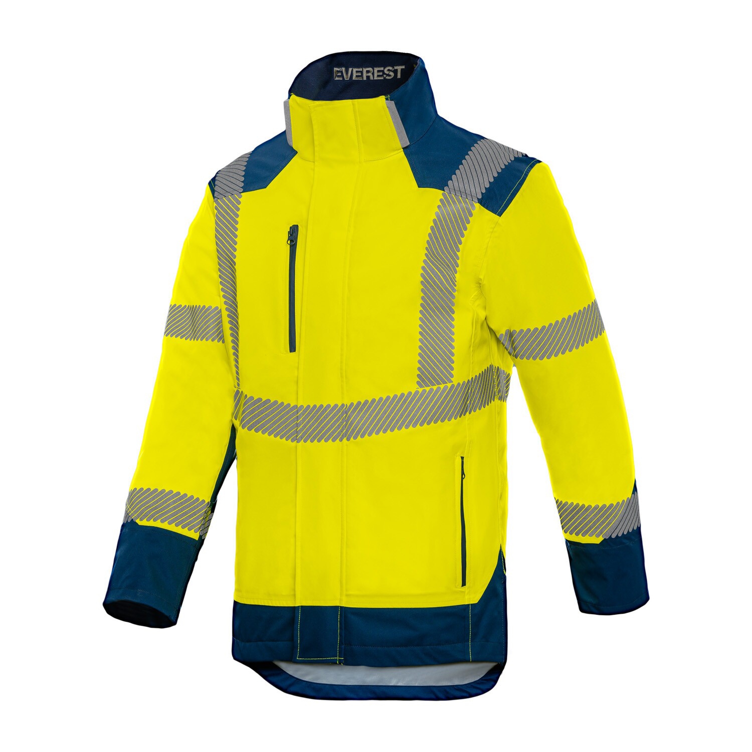 Veste de pluie HV polyester mixte Everest jaune / marine T2S
