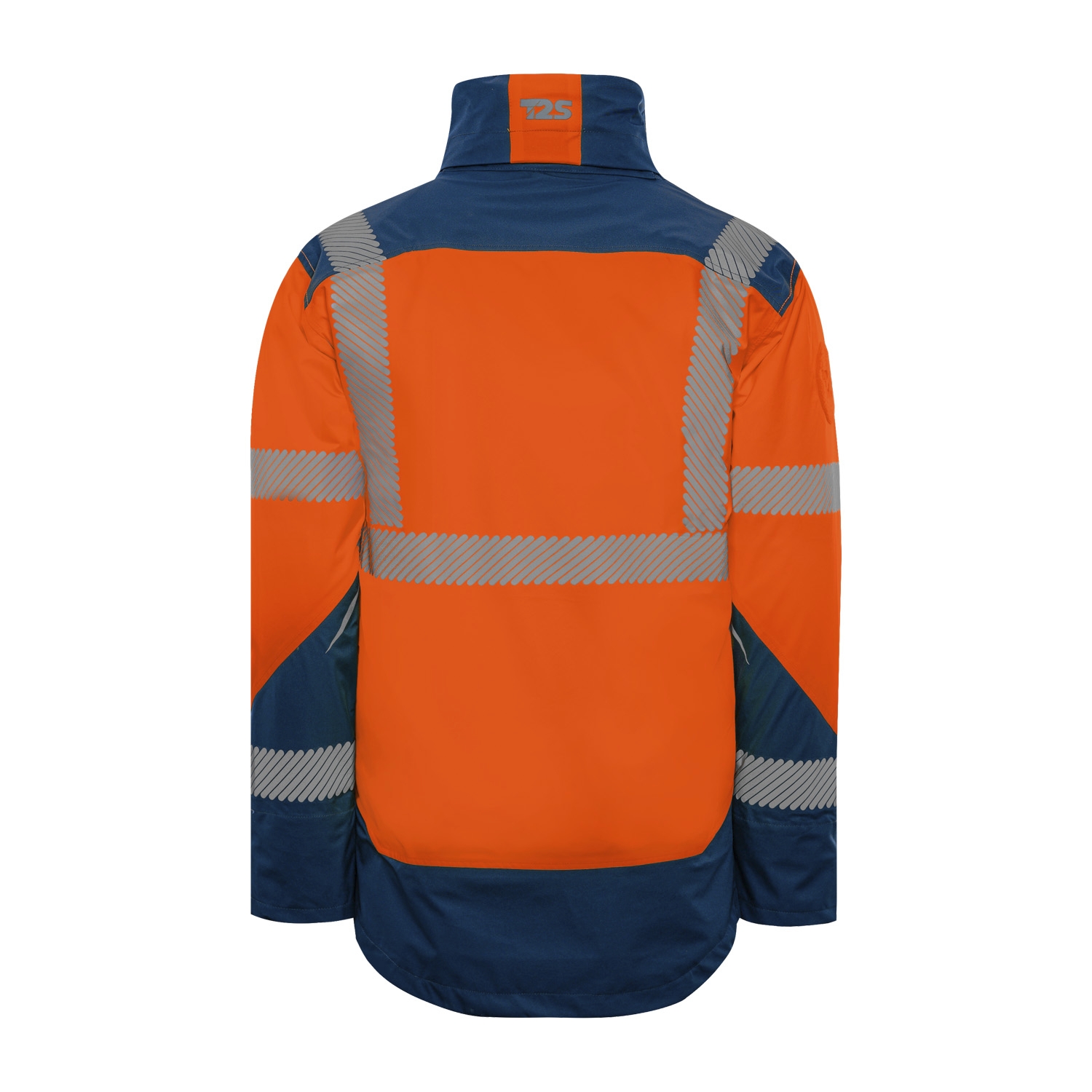 Veste de pluie HV polyester mixte Everest orange / marine T2S