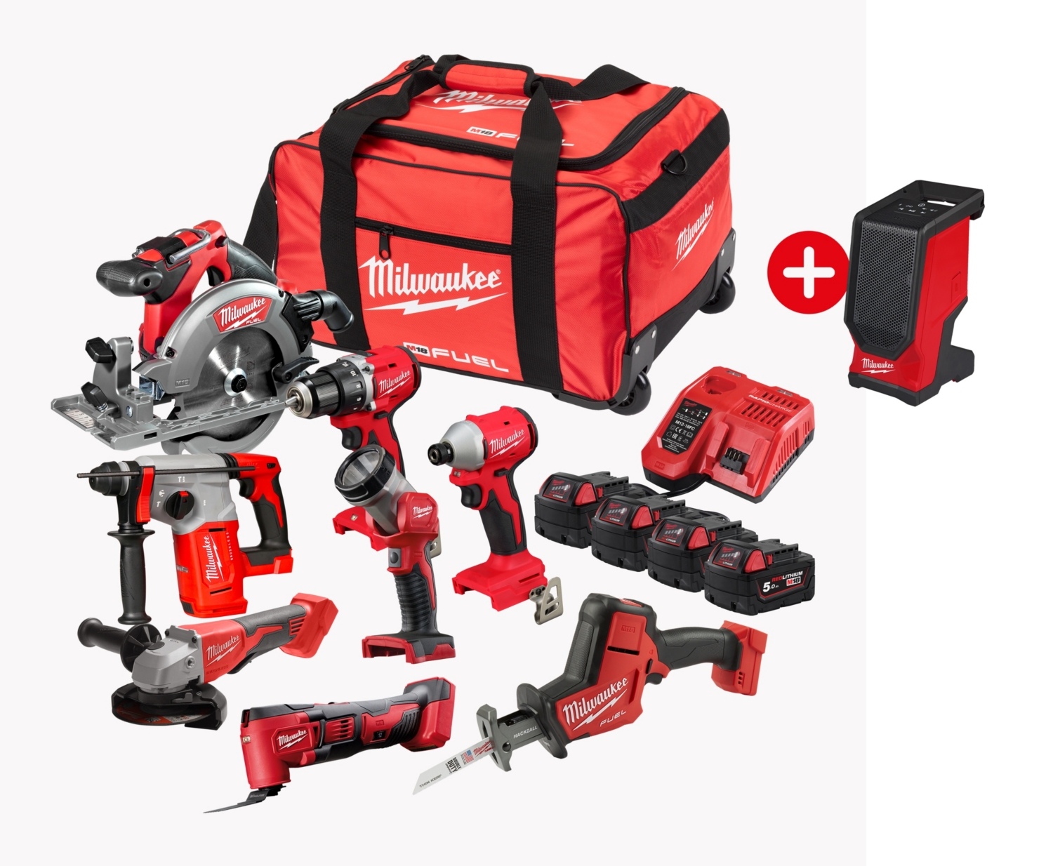 Pack 8 outils 18 V + enceinte M18 offerte Milwaukee