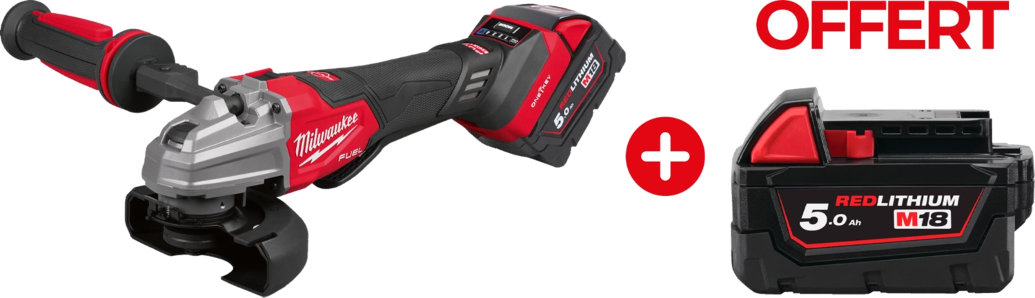 Meuleuse angulaire M18 One Key + Batterie M18 5.0 Ah offerte