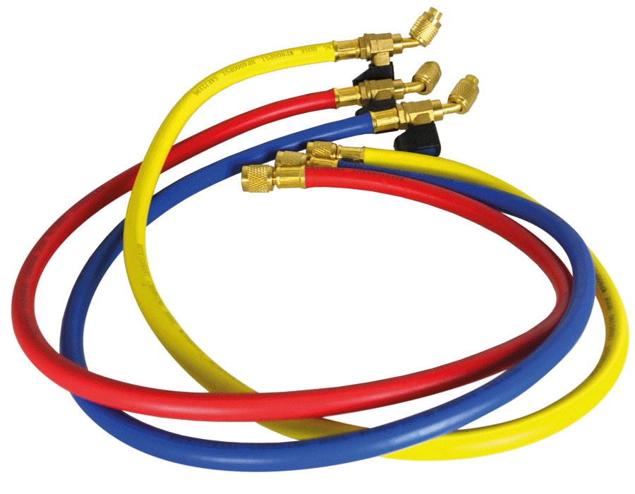  Lot 3 flexibles 150 cm 1/4"-1/4" jaune et 1/4"-5/16" rouge bleu 