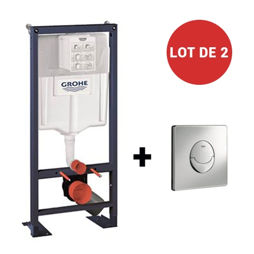 Lot de 2 bâti-supports Rapid SL + 2 Plaques Skate Air Grohe