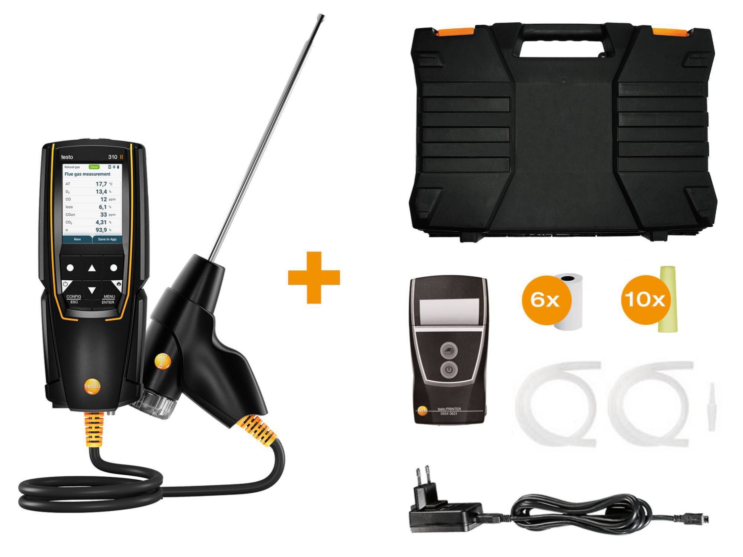 Testo 310 II - lot analyseur de combustion + imprimante Testo