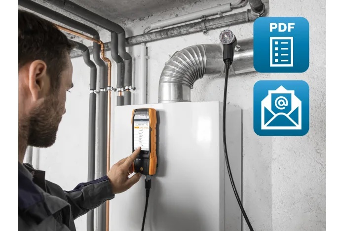 Testo 300 Initial - lot analyseur de combustion + connecteur Bluetooth et sac à dos Testo