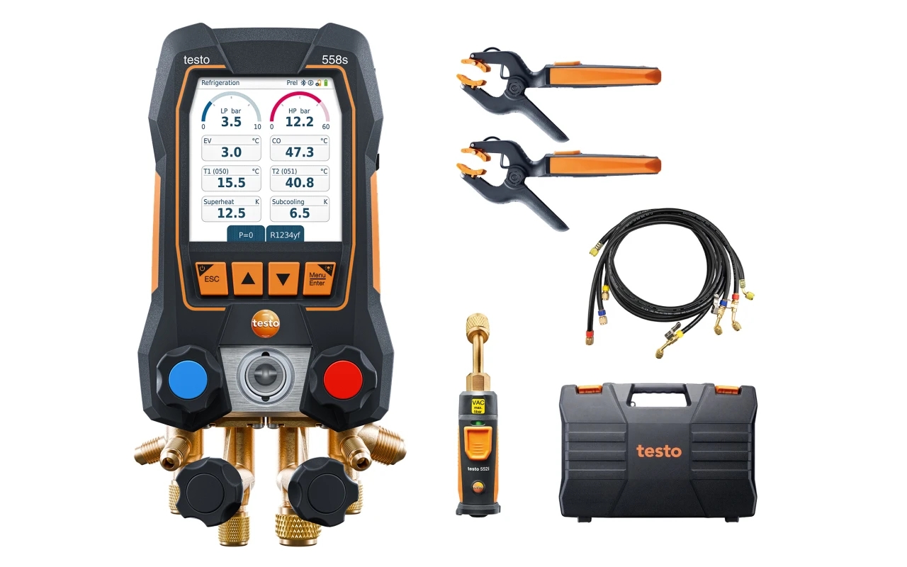Kit 558S Manifold électronique 4 voies avec flexibles Testo