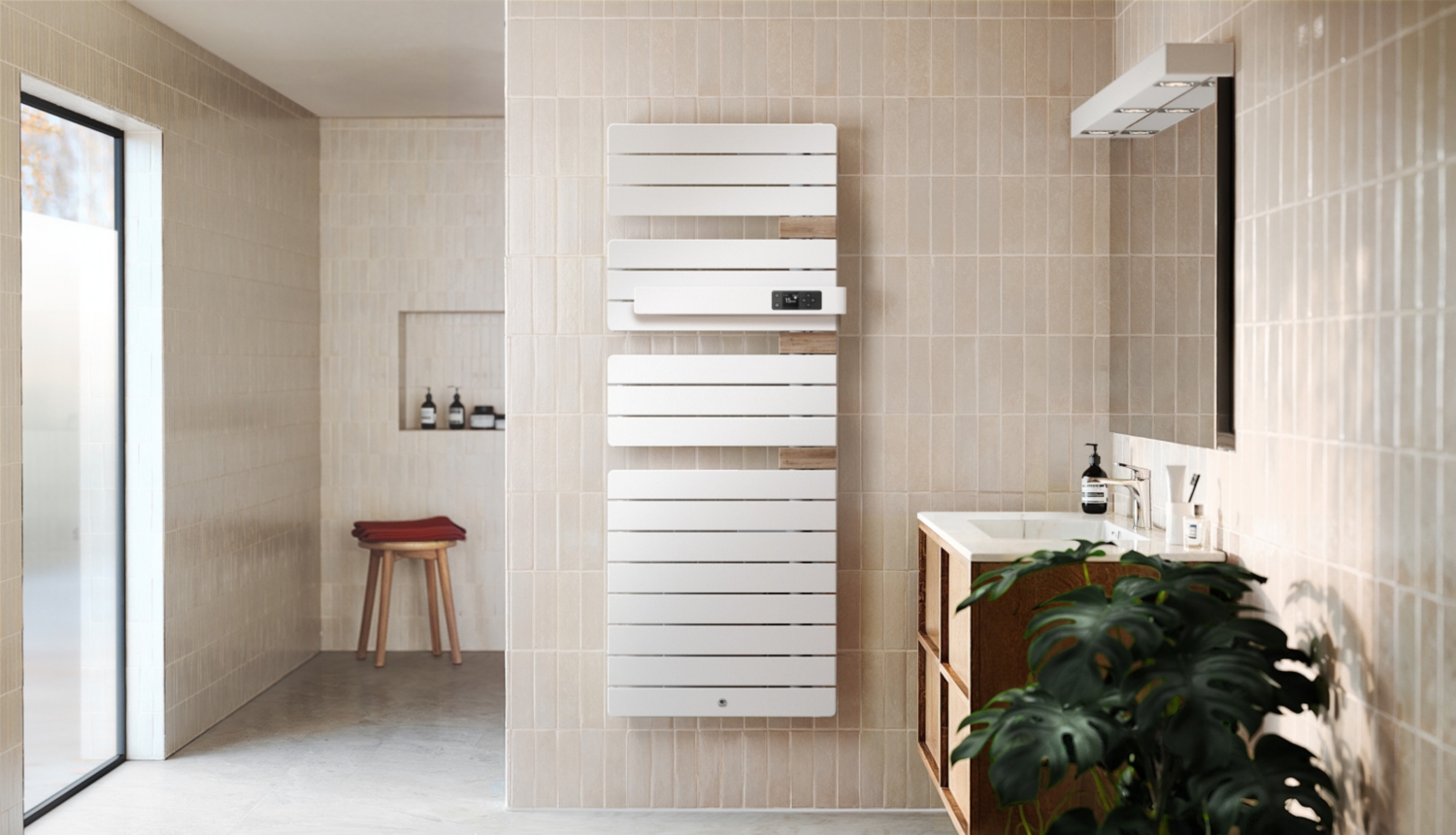 Sèche-serviettes électrique Allure 4 connecté mât à droite Thermor
