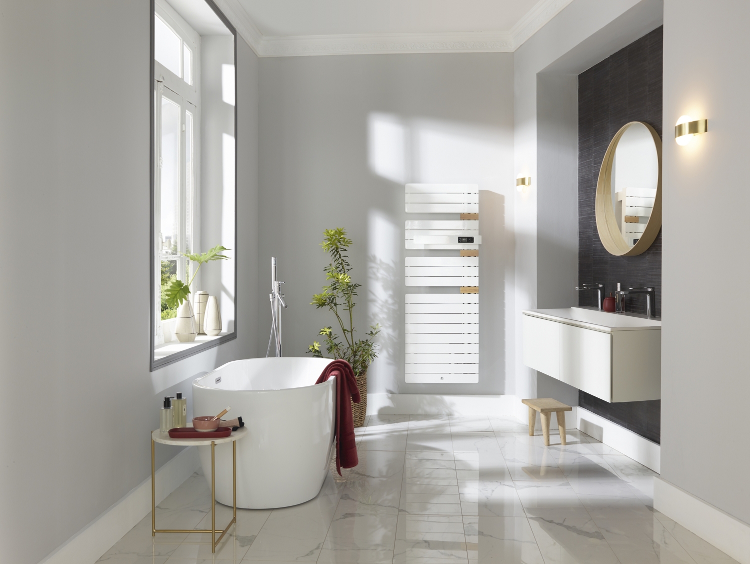 Sèche-serviettes électrique Allure 3 connecté mât à gauche Thermor