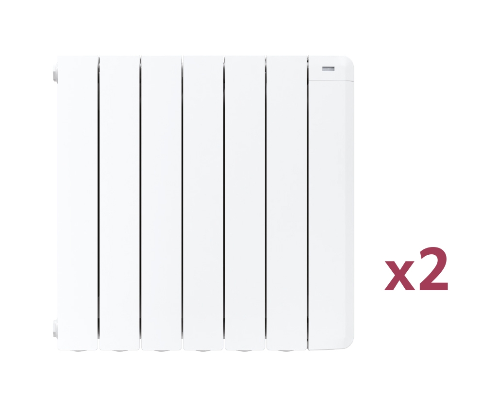 Opération Foot26 lot de 2 radiateurs électriques caloporteur - Blanc