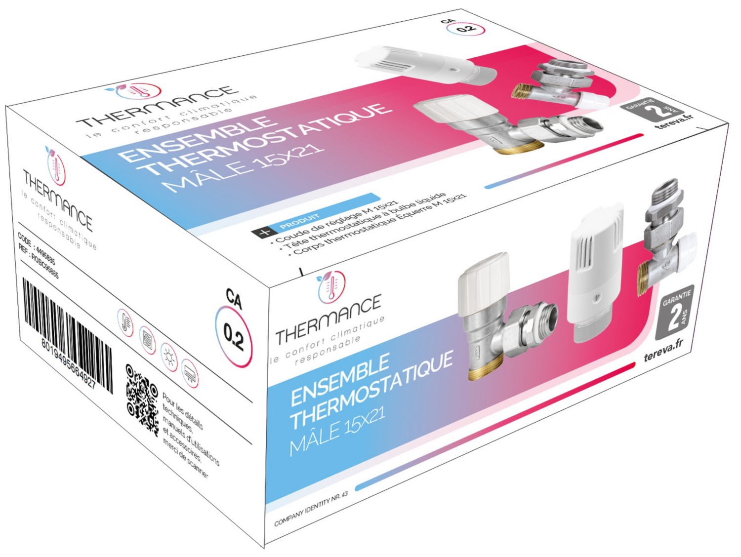 Ensemble Complet THERMOSTATIQUE ½’’ M série alésage