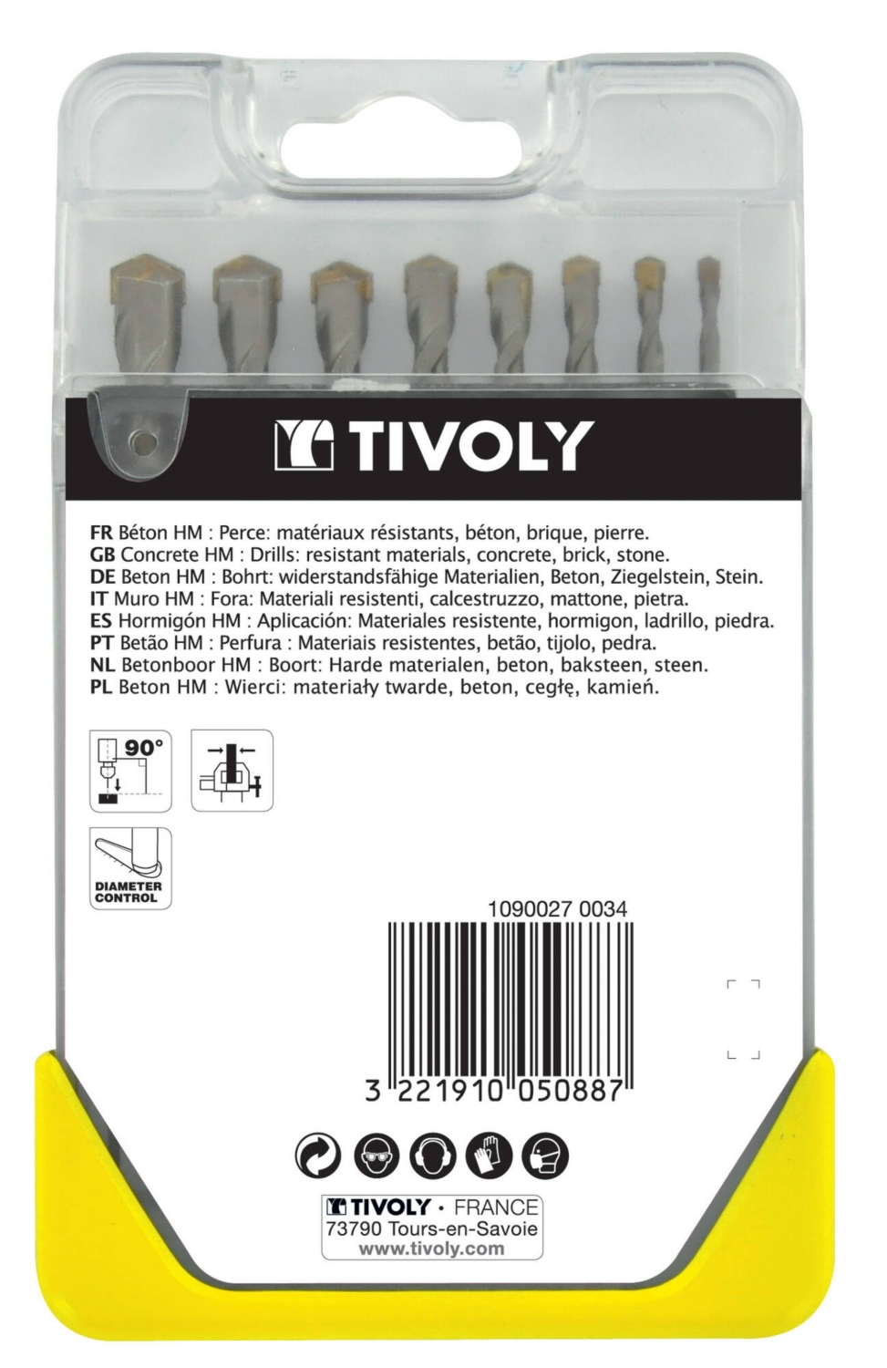 Foret béton cylindrique coffret 8P Tivoly