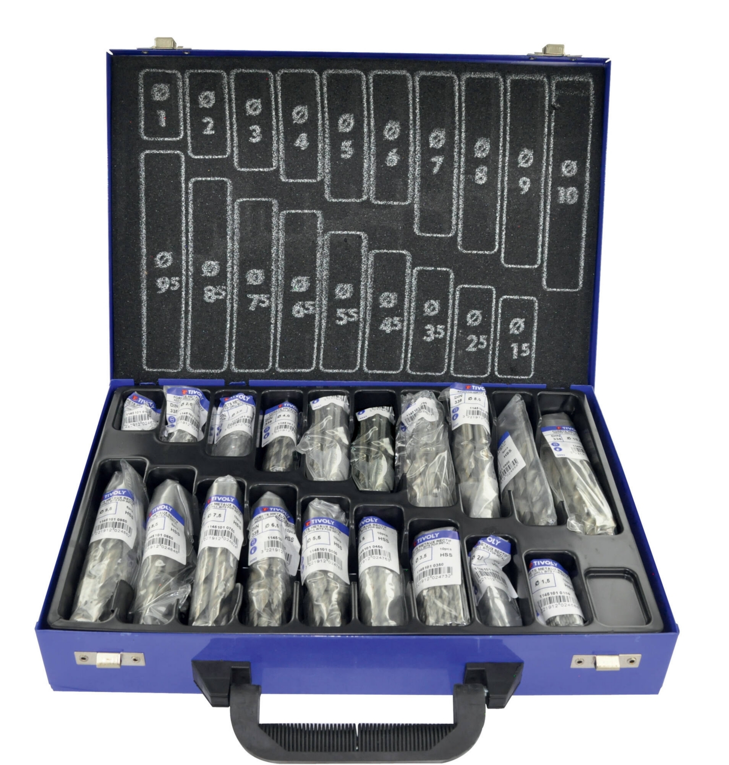 Coffret de 170 forets métaux HSS rectifiés 11451070024+53072 Tivoly