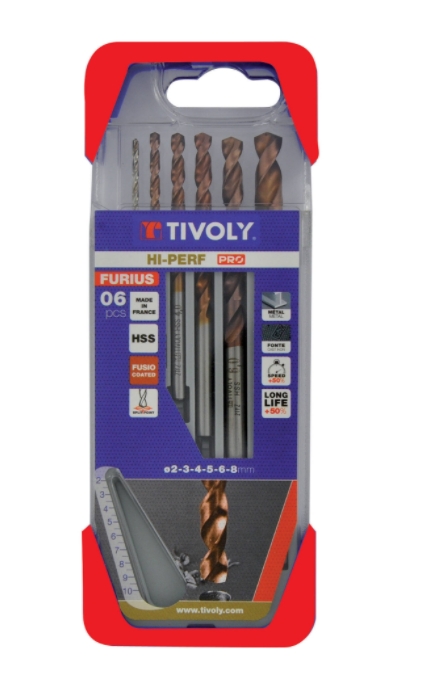 Coffret de 6 forets métaux FURIUS HSS 11454170005 Tivoly
