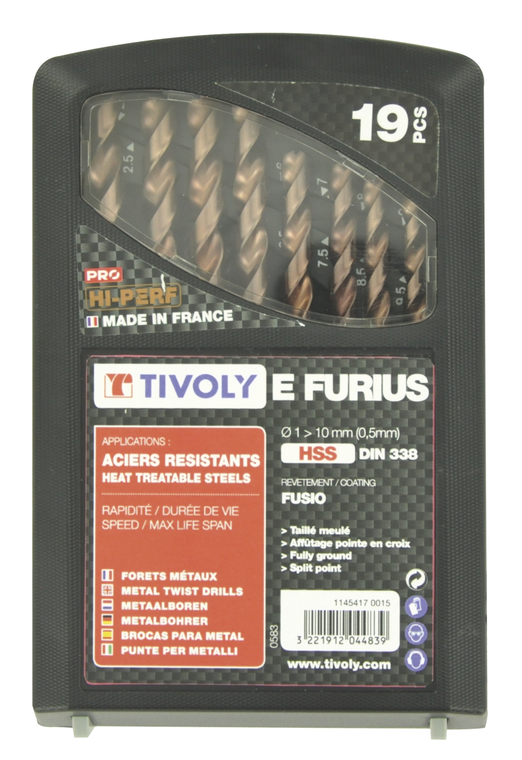 19 Foret HSS Fusio en coffret Tivoly