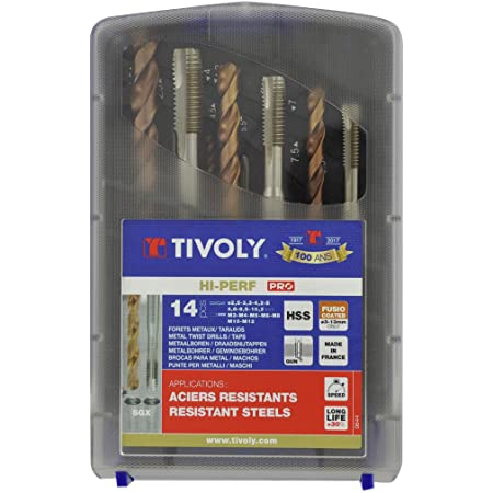 Coffret de 7 forets et 7 tarauds Tivoly