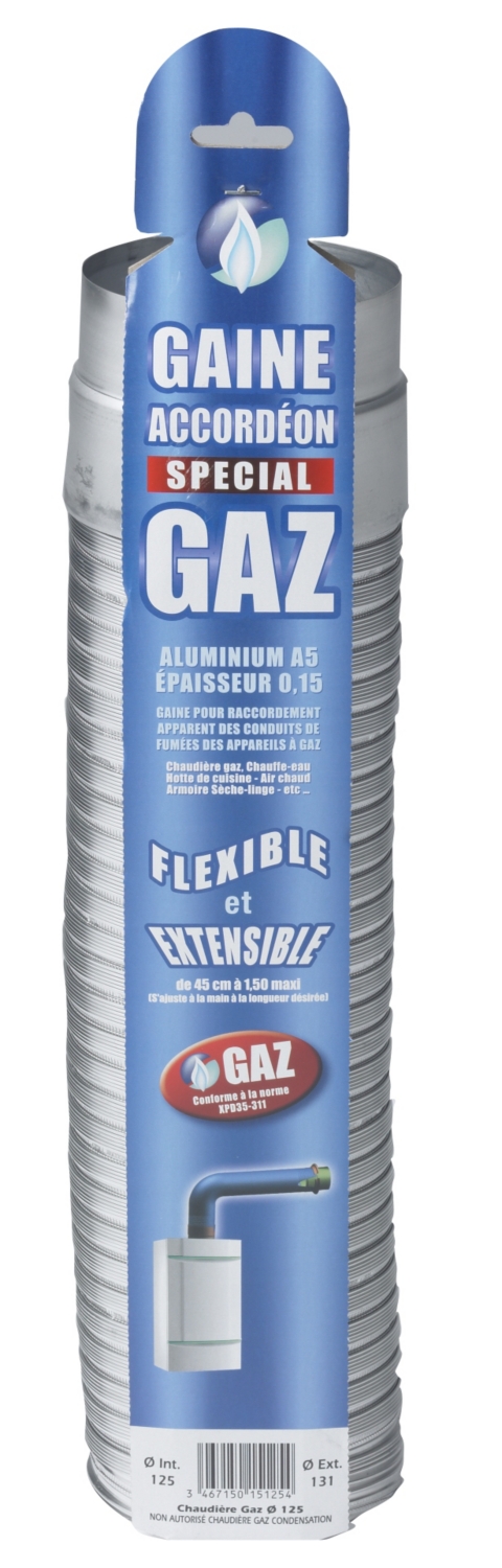  Gaine accordéon gaz extensible aluminium 