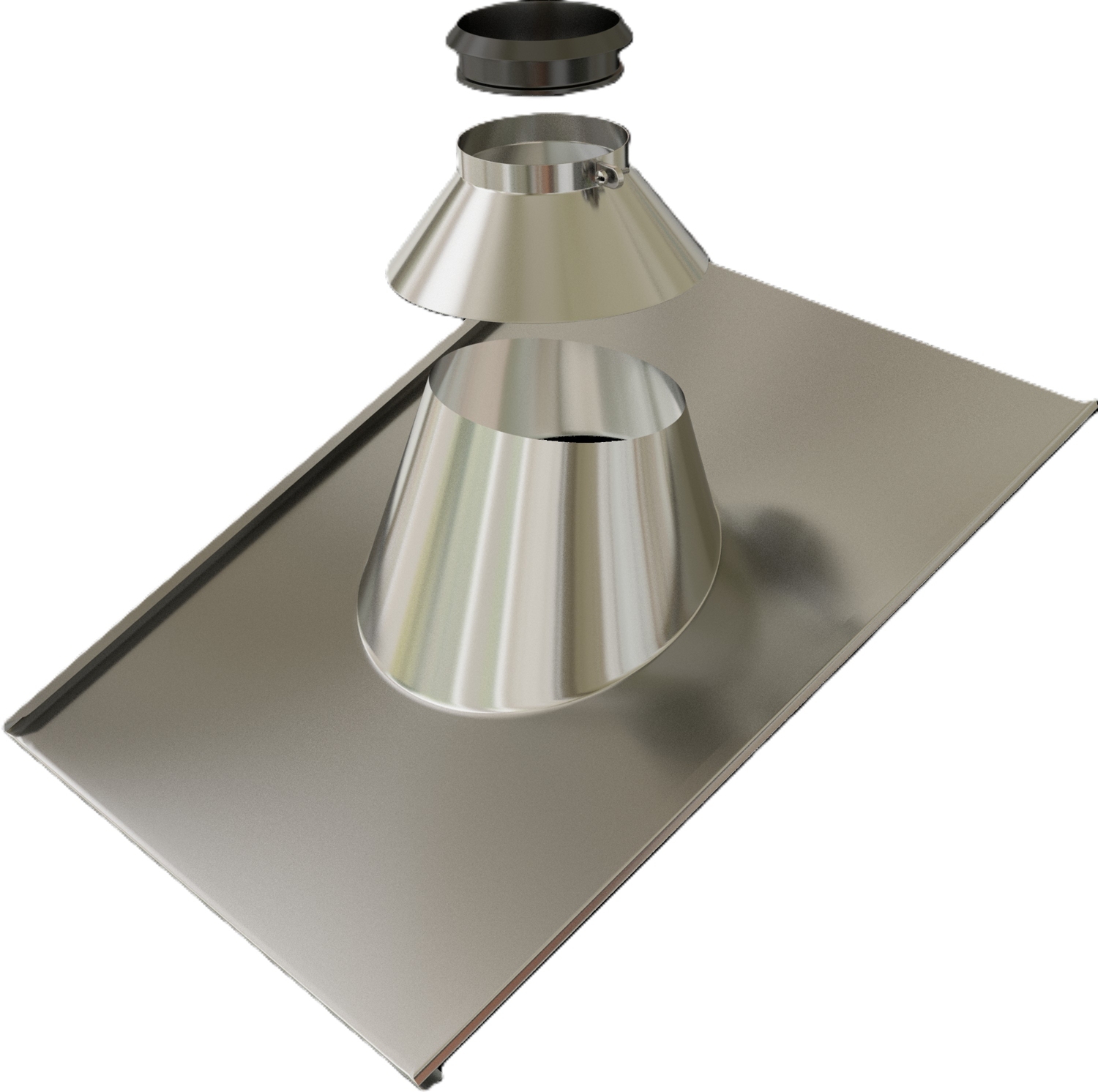 Solin inox 30° à 45° avec collet joint
