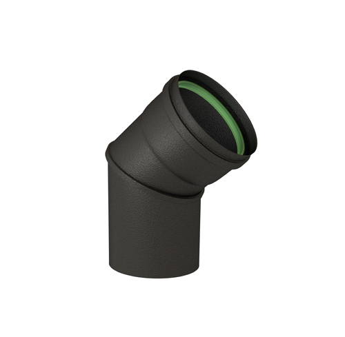 Coude 45° - Conduits pellets émaillé noir mat Ten