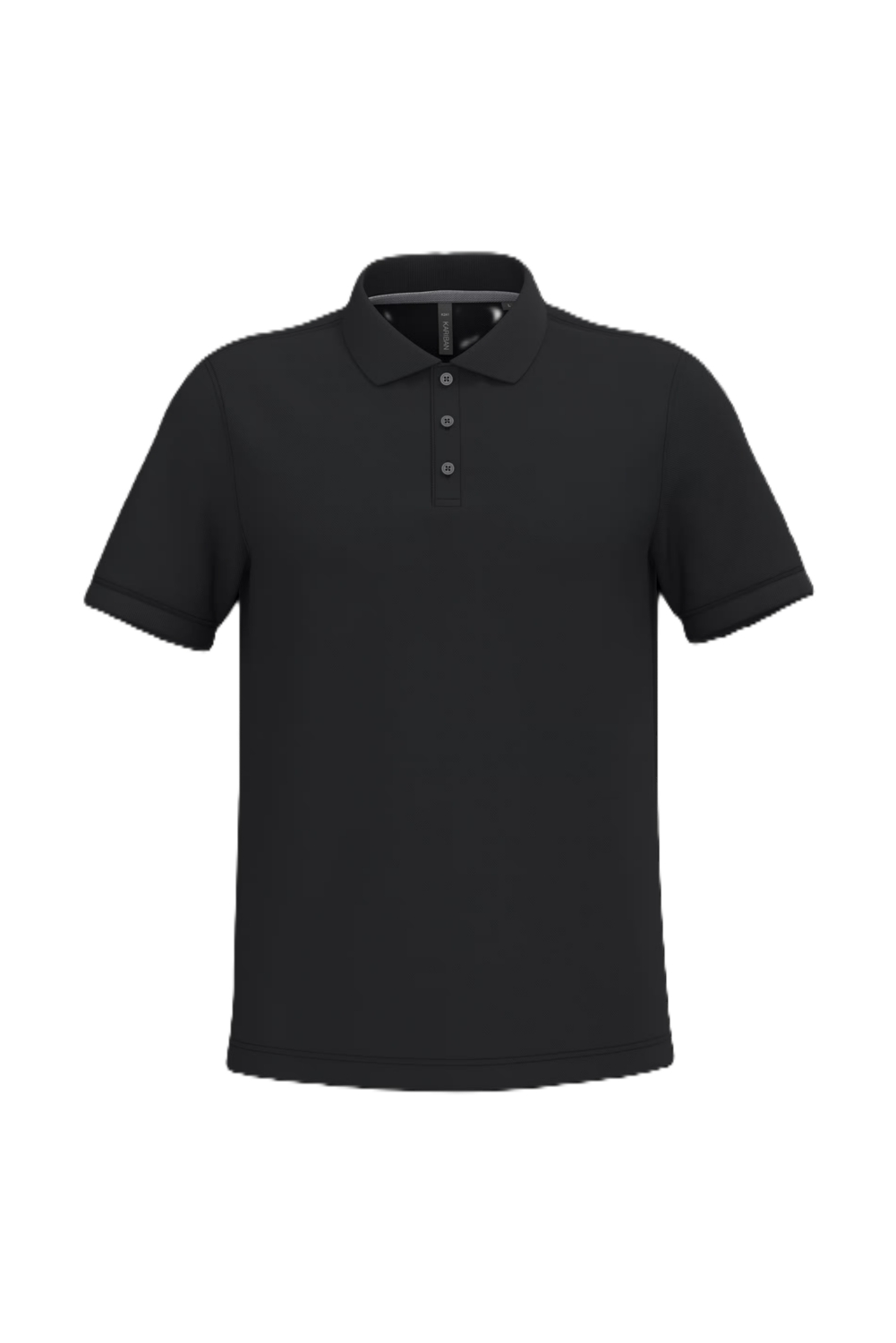 Polo coton peigné homme K241 col en bord-côte manches courtes noir
