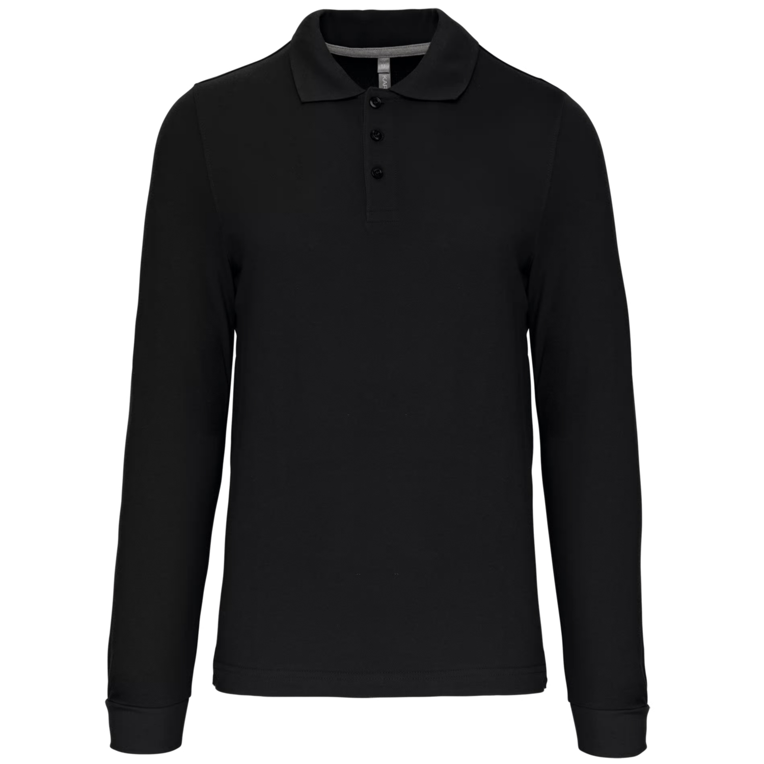 Polo coton homme K243C col manches longues noir TopTex